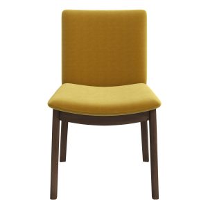 Laura  Gold Velvet Solid Wood Dining Chair (Set Of 2)