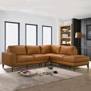 London  Leather Sectional Sofa Right Facing