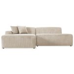 Mar Sectional Cream Corduroy Sofa(Left Facing)