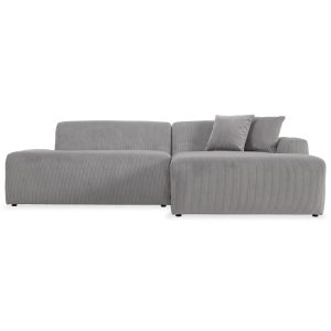 Mar Sectional Grey Corduroy Sofa (Right Facing)