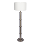 Nimbus Brushed Nickel Floor Lamp with 3-Way Rotary Switch Clear Glass Body  Metal Base