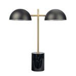 Nova Hydro Black Table Lamp with On/Off Switch Double Lamp with Faux Marble Base