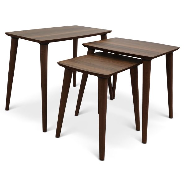 Ronald  MDF Nesting Accent Tables In Walnut (Set Of 3)