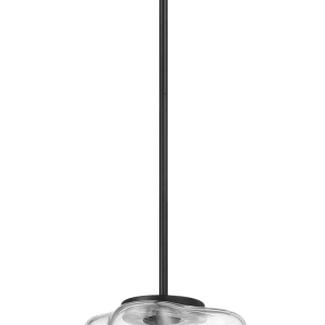 Soiree Four Candle Lights Pendant With Clear Glass - Black Finish