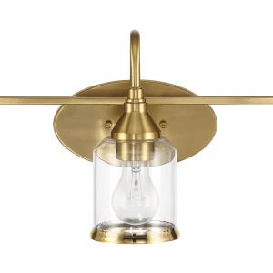 Twilight Three Lights Brushed Gold Contemporary Vanity Light 22"W × 10"H × 7.48"E with Clear Glass