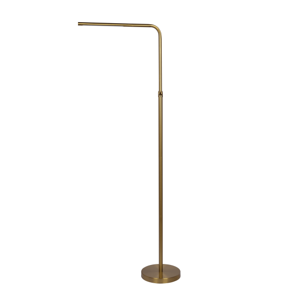 Verve Brassed Gold Floor Lamp with On/Off Switch Adjustable Led Round Base