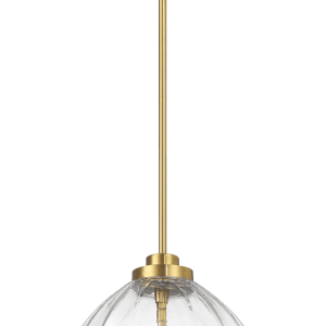 Zen Five Pendant Chain Hanging Light with Clear Glass - Satin Brass